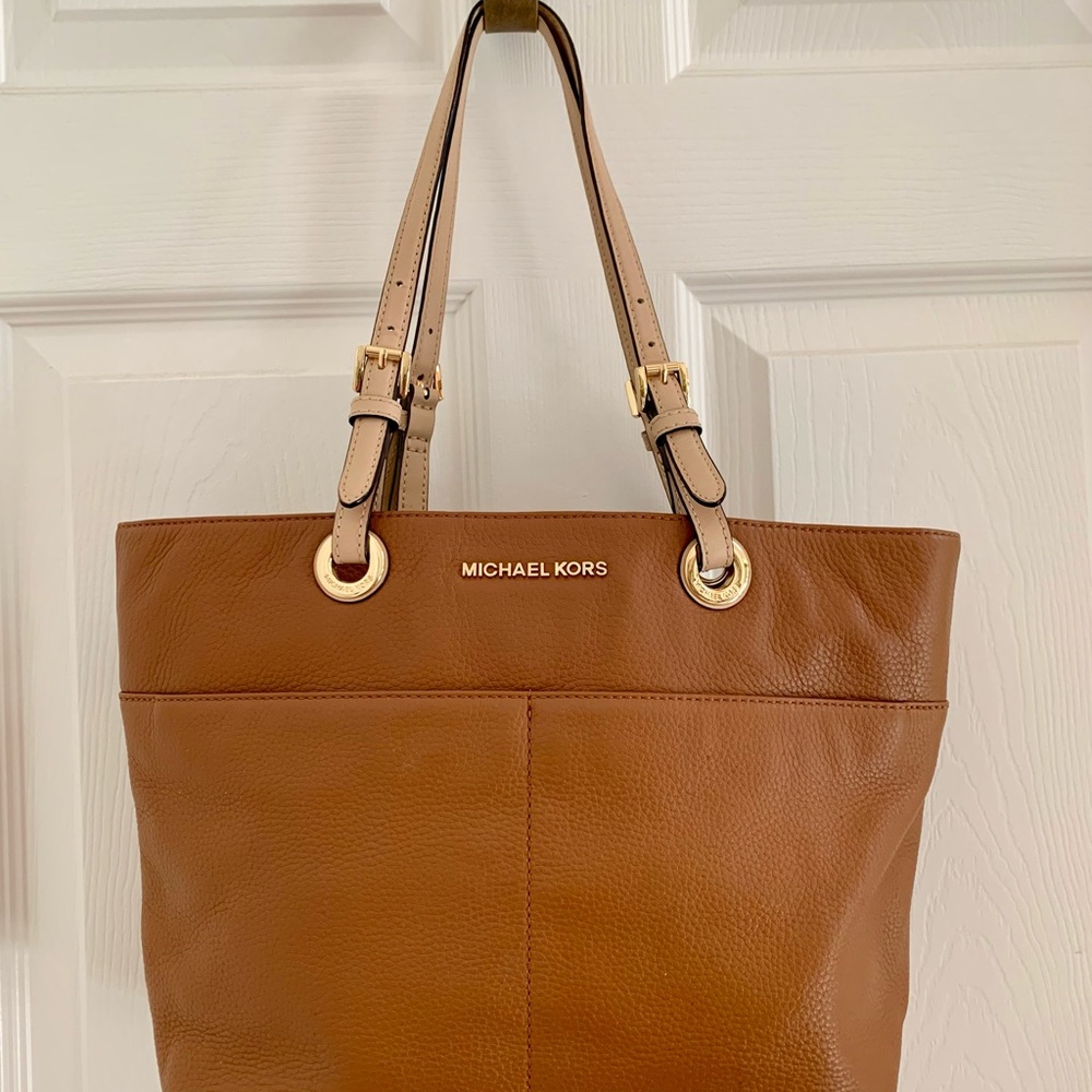 Michael Kors Brown Leather Tote with Gold Hardware